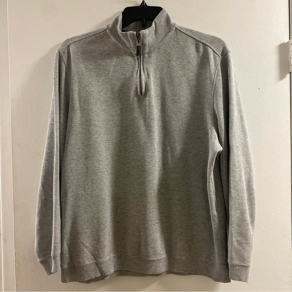 Tasso Elba Light Gray Sz XL‎ Quarter Zip-Up Sweater